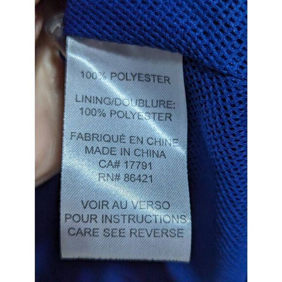 Kyodan Women's Bright Blue Soft Zip Retractable Hood Windbreaker Jacket Large - Picture 8 of 9